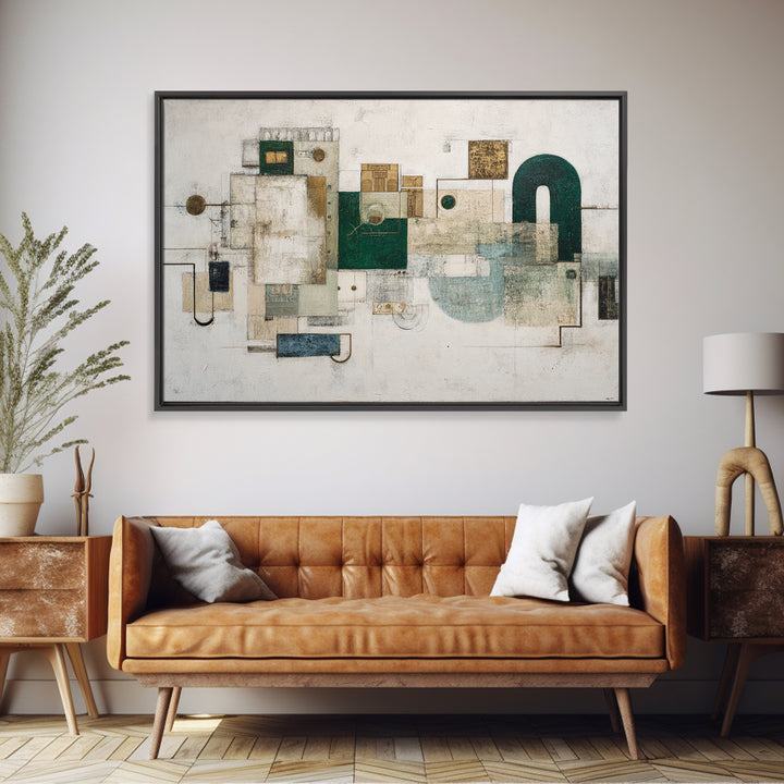 Deep Green and Walnut Toned Abstract Canvas Print, Law Office Art, Gifts for Lawyers, Office Decor, Fine Art, Counsel, LOA-3x2-49