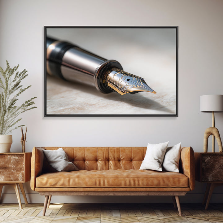 Fountain Pen Nib Closeup Canvas Print, Law Office Art, Office Art, Office Decor, Fine Art, Counsel, Teen Girl Room Decor, LOA-3x2-51