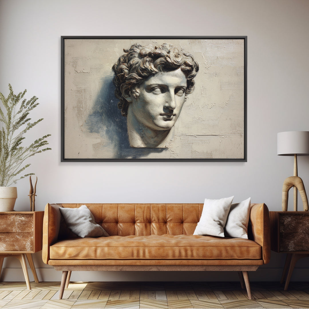 Classical Statue Bust Canvas Print, Law Office Art, Office, Office Decor, Abstract Art, Counsel, Butterfly Print, Lawyer, LOA-3x2-52