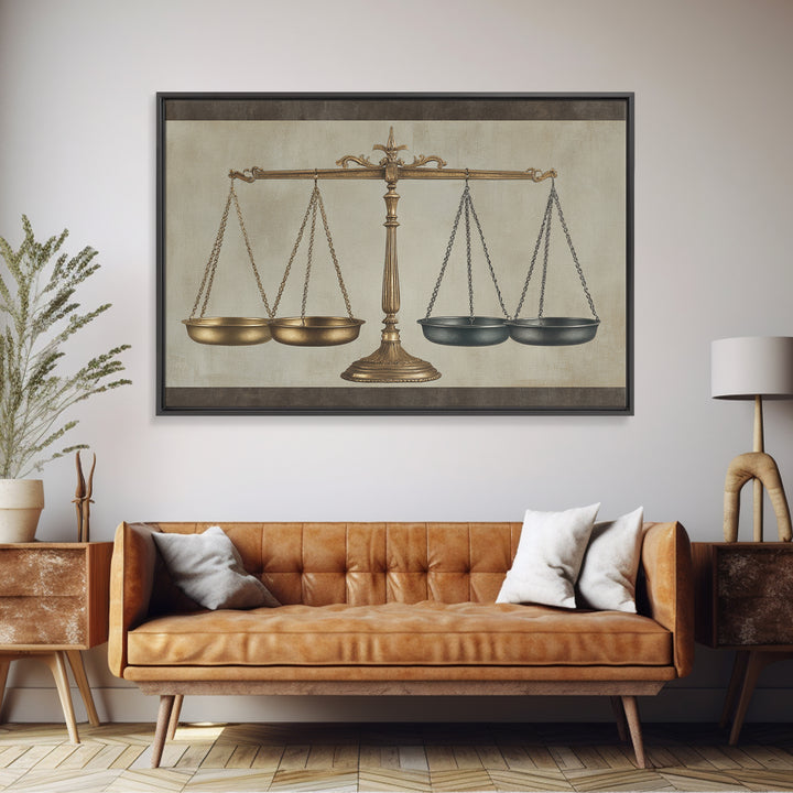 Classical Scales of Justice Canvas Print, Law Office Art, Modern Wall Decor, Office Decor, Fine Art, Counsel, Law School Gifts, LOA-3x2-53