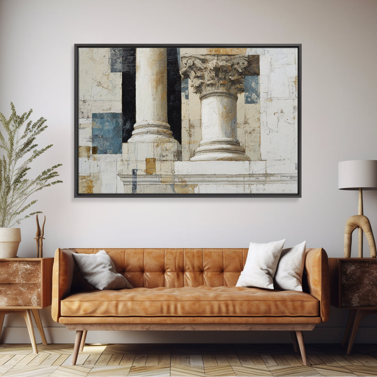 Marble Courthouse Column Study Without Building Scene Canvas Print, Law Office Art, Boho Decor, Office Decor, Counsel, LOA-3x2-55