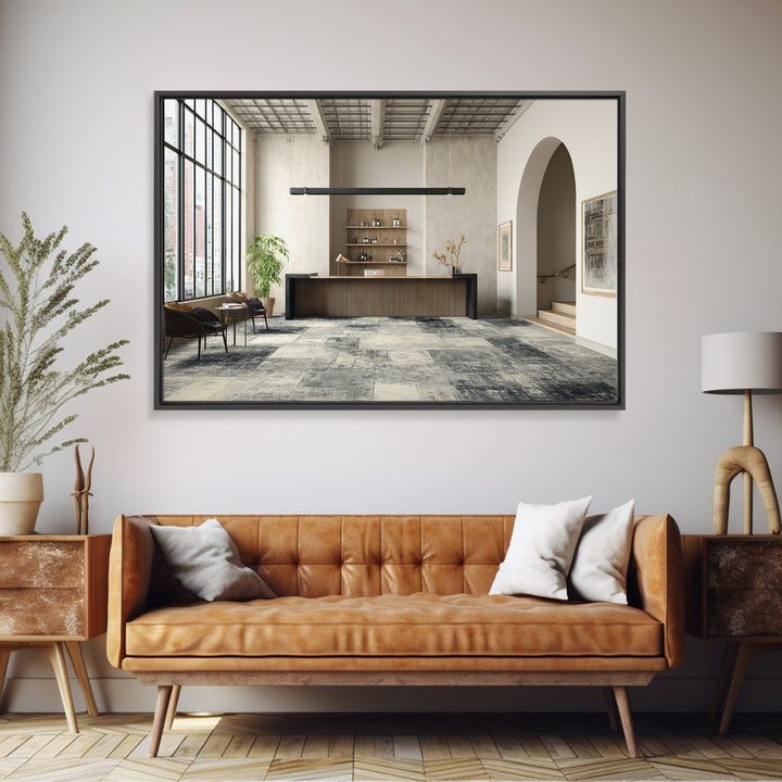 Black and White Courthouse Step Pattern as Canvas Print, Law Office Art, Washington Dc Art, Office Decor, Watercolor Art, LOA-3x2-67