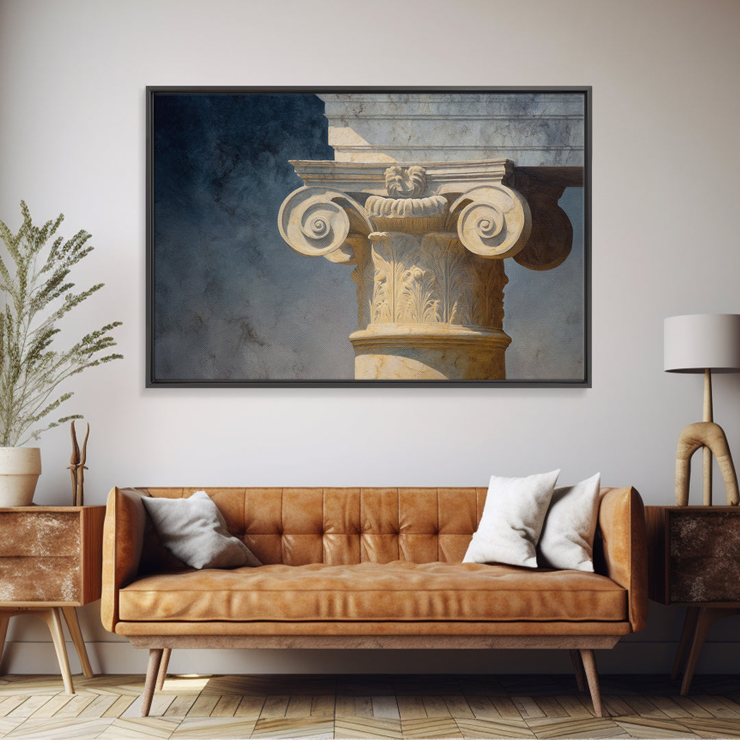 Marble Courthouse Column Study Without Building Scene Canvas Print, Law Office Art, Statement Artwork, Office Decor, Counsel, LOA-3x2-7
