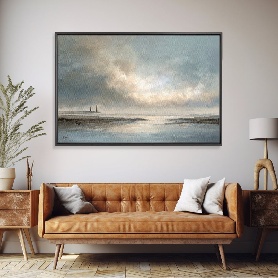Stormy Landscape with Lighthouse as Guidance Metaphor Canvas Print, Law Office Art, Butterfly Art, Office Decor, Counsel, LOA-3x2-87