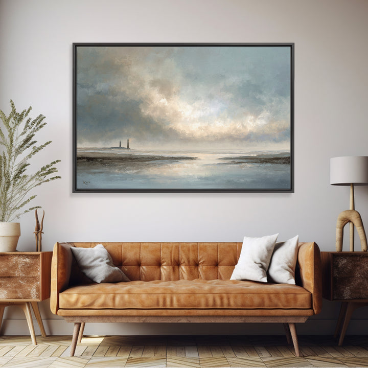 Stormy Landscape with Lighthouse as Guidance Metaphor Canvas Print, Law Office Art, Butterfly Art, Office Decor, Counsel, LOA-3x2-87