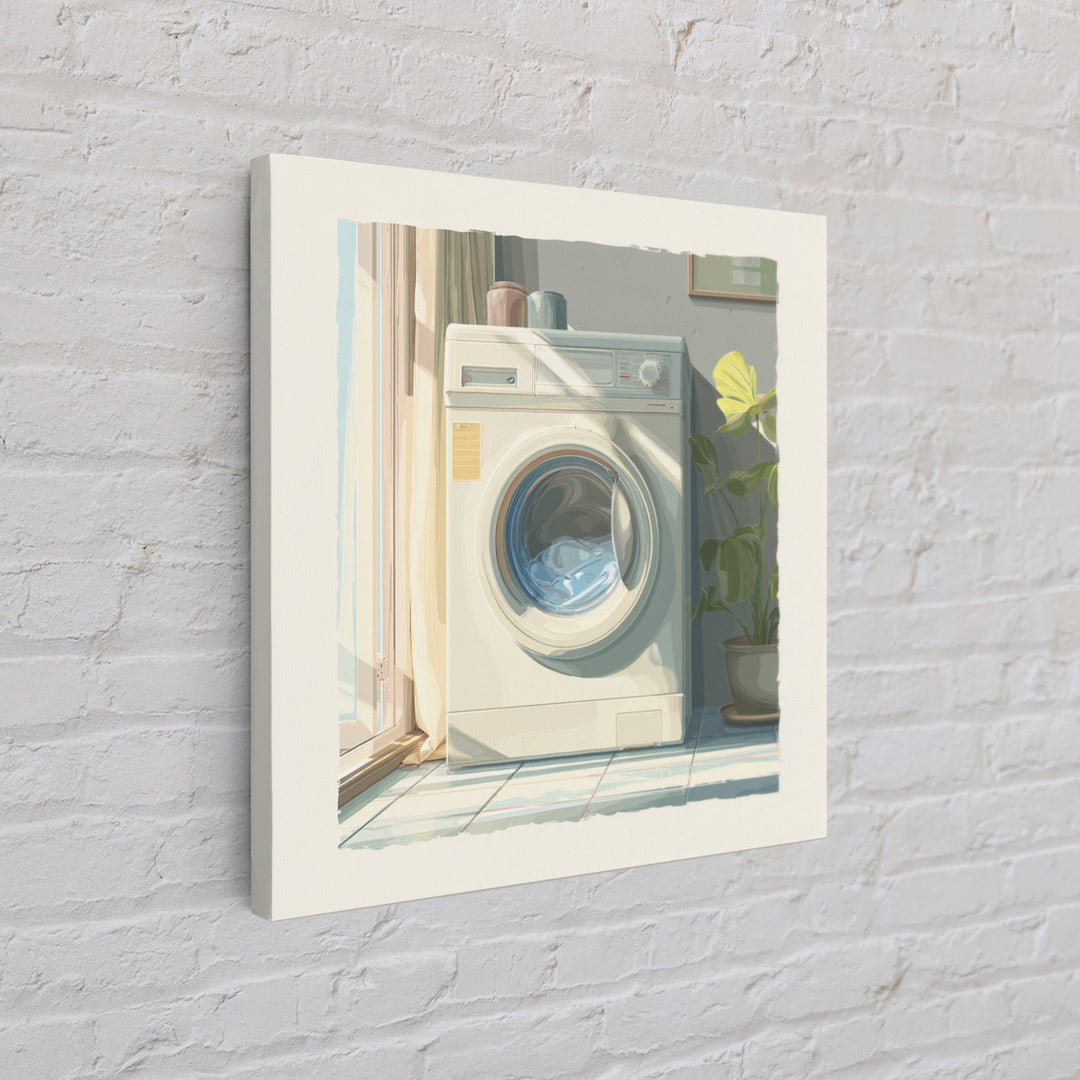 Washing Machine Icon Graphic Without Text Canvas Print, Laundry Room Art, Custom Wall Art, Living Room Decor, Fine Art, Clean, LRA-1x1-10