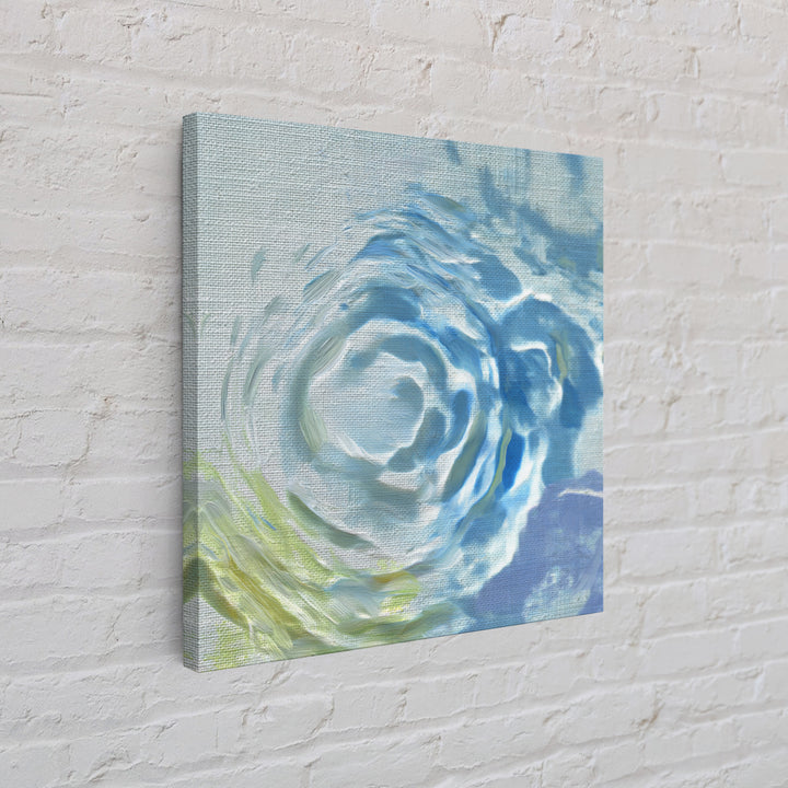 Clean Blue Water Ripple Abstraction Canvas Print, Laundry Room Art, Retro Wall Art, Living Room Decor, Abstract Art, Clean, LRA-1x1-18