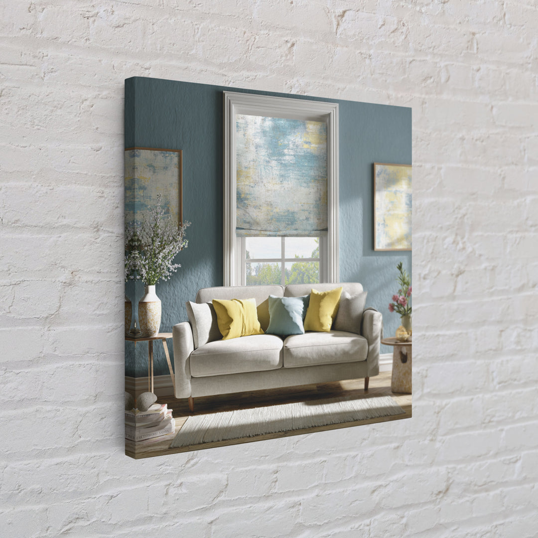 Linen Texture Abstract Canvas Print, Laundry Room Art, New Home Gift, Living Room Decor, Abstract Art, Clean, LRA-1x1-36