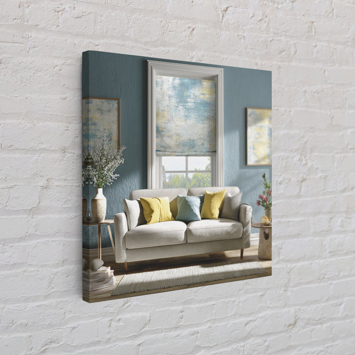 Linen Texture Abstract Canvas Print, Laundry Room Art, New Home Gift, Living Room Decor, Abstract Art, Clean, LRA-1x1-36