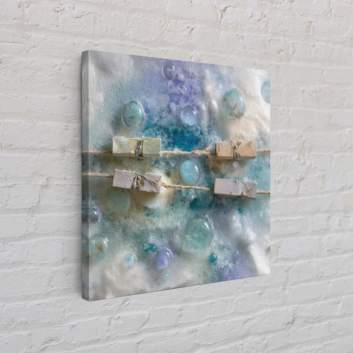 Abstract Suds and Bubbles Framed Canvas Print, Laundry Room Art, Downloadable Art, Living Room Decor, Fine Art, Clean, LRA-1x1-46