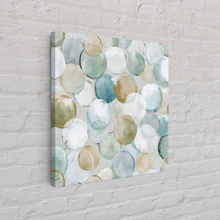 Soap Bubbles Rendered as Playful Abstract Circles Canvas Print, Laundry Room Art, Gallery Wall Prints, Living Room Decor, Clean, LRA-1x1-54