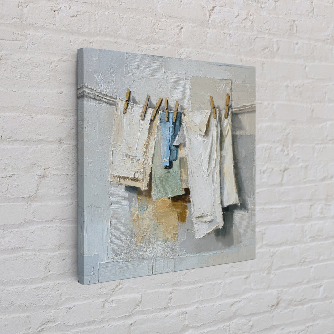 Linen Texture Abstract Canvas Print, Laundry Room Art, Custom Wall Art, Living Room Decor, Abstract Art, Clean, Modern Decor, LRA-1x1-60