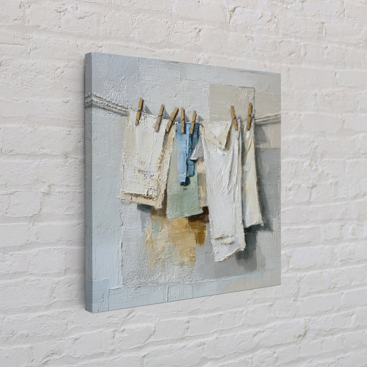Linen Texture Abstract Canvas Print, Laundry Room Art, Custom Wall Art, Living Room Decor, Abstract Art, Clean, Modern Decor, LRA-1x1-60