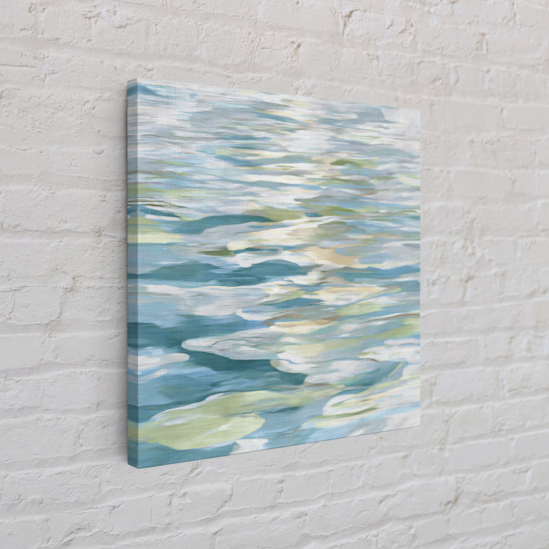 Clean Blue Water Ripple Abstraction Framed Canvas Print, Laundry Room Art, Whimsical Art, Living Room Decor, Fine Art, Clean, LRA-1x1-66