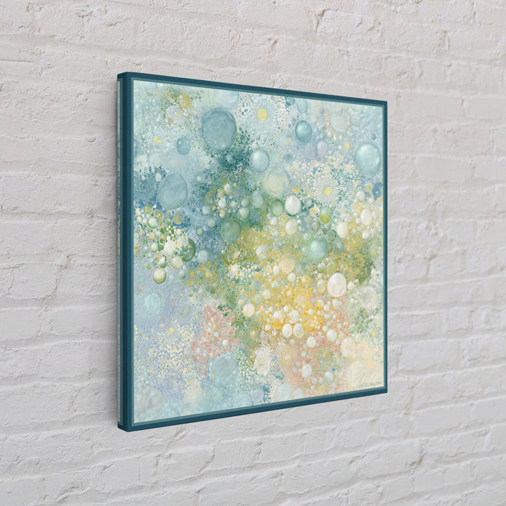 Abstract Suds and Bubbles Framed Canvas Print, Laundry Room Art, Downloadable Art, Living Room Decor, Fine Art, Clean, LRA-1x1-70