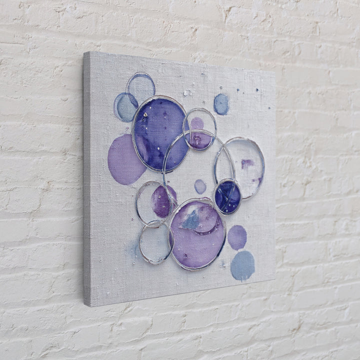 Soap Bubbles Rendered as Playful Abstract Circles Canvas Print, Laundry Room Art, Gallery Decor, Living Room Decor, Clean, LRA-1x1-78