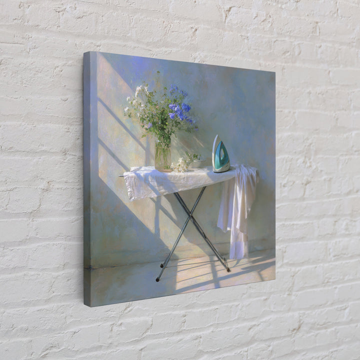 Ironing Board Still Life Framed Canvas Print, Laundry Room Art, Printable Wall Art, Living Room Decor, Fine Art, Clean, LRA-1x1-96
