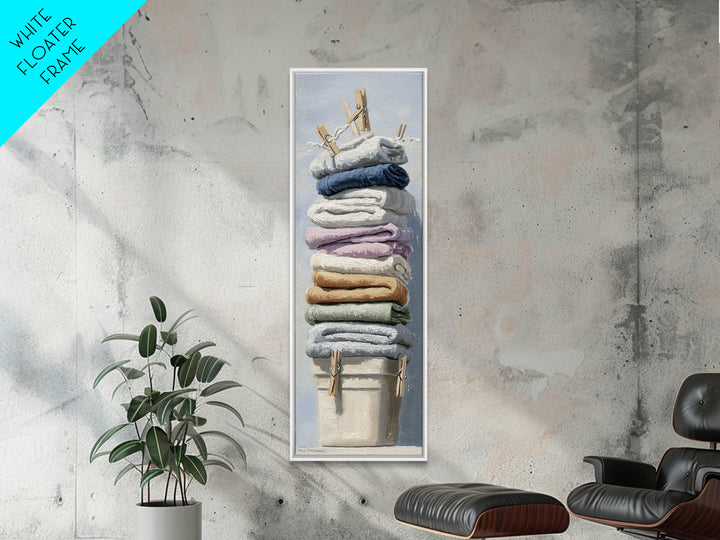 Basket of Folded Towels Canvas Print, Laundry Room Art, Downloadable Art, Living Room Decor, Fine Art, Clean, Boho Decor, LRA-1x3-26