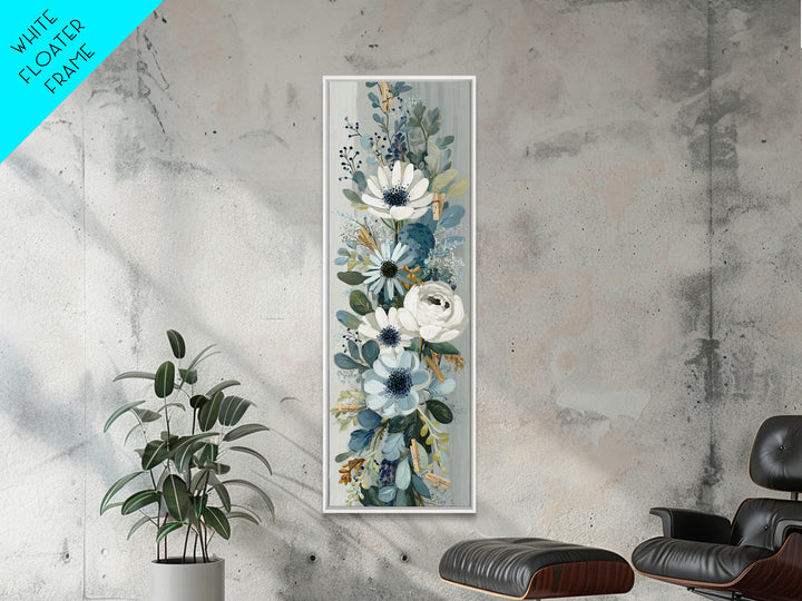 Clothespin Bouquet in Folk Art Style Canvas Print, Laundry Room Art, Textured Painting, Living Room Decor, Fine Art, Clean, LRA-1x3-32