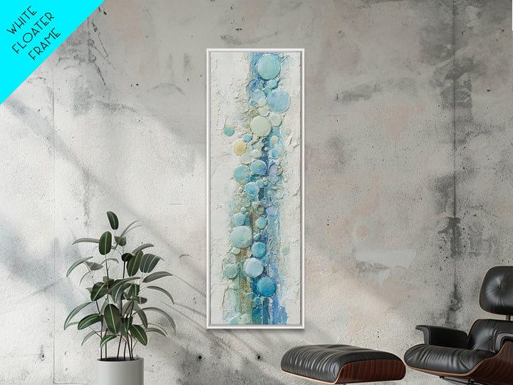 Abstract Suds and Bubbles Framed Canvas Print, Laundry Room Art, Gallery Wall Prints, Living Room Decor, Abstract Art, Clean, LRA-1x3-34