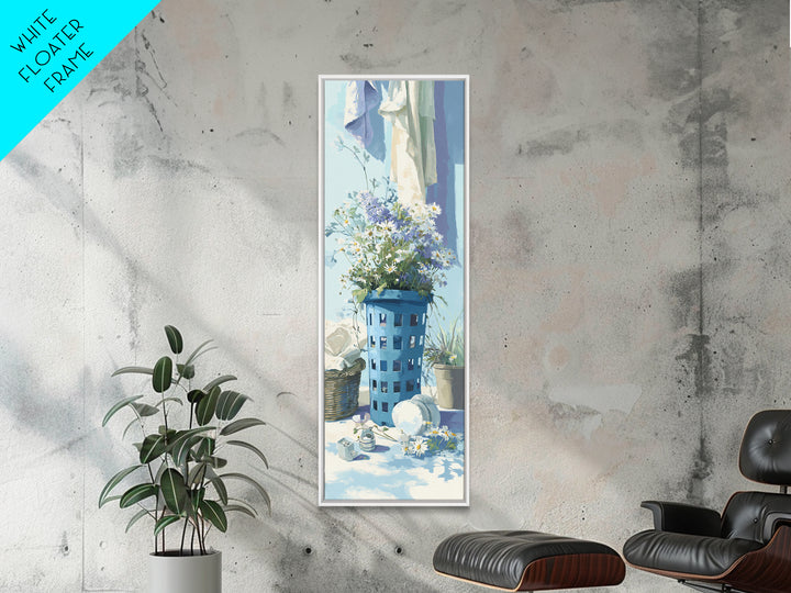 Blue Laundry Basket Canvas Print, Laundry Room Art, Laundry Room Decor, Living Room Decor, Fine Art, Clean, Gallery Decor, LRA-1x3-41
