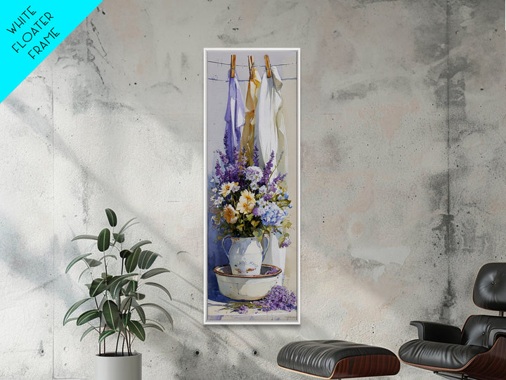 Old Enamel Basin Filled Canvas Print, Laundry Room Art, Living Room Decor, Oil Painting, Clean, Farmhouse Decor, LRA-1x3-44