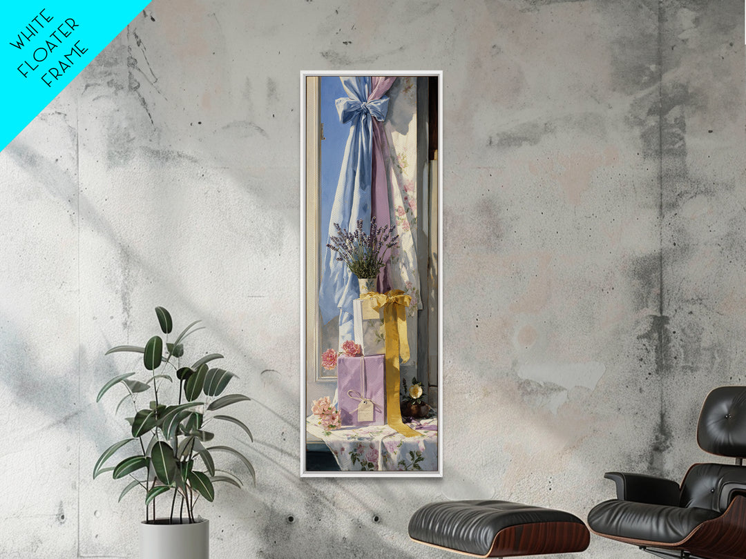 Lavender Sachet and Ribbon Still Life Canvas Print, Laundry Room Art, Rustic Home Decor, Living Room Decor, Fine Art, Clean, LRA-1x3-5