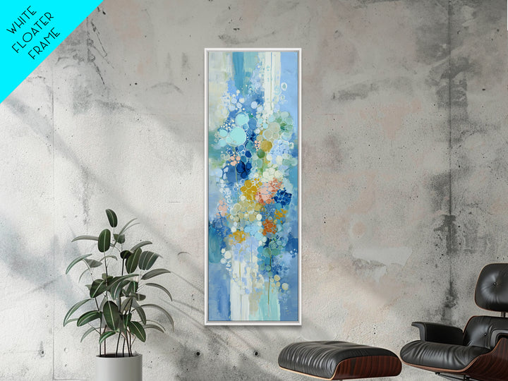 Abstract Suds and Bubbles Framed Canvas Print, Laundry Room Art, Gallery Wall Prints, Living Room Decor, Abstract Art, Clean, LRA-1x3-58