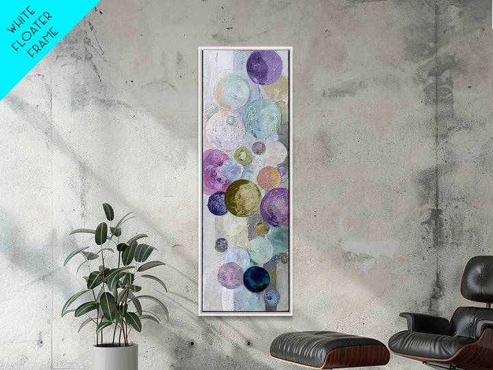 Soap Bubbles Rendered as Playful Abstract Circles Canvas Print, Laundry Room Art, Modern Decor, Living Room Decor, Clean, LRA-1x3-66