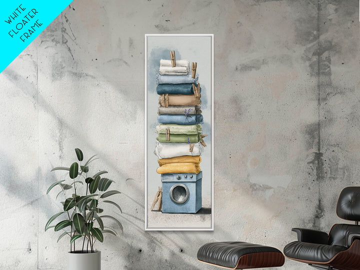 Washing Machine Icon Graphic Without Text Framed Canvas Print, Laundry Room Art, Apartment Wall Art, Living Room Decor, Clean, LRA-1x3-70