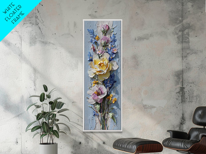 Clothespin Bouquet in Folk Art Style Framed Canvas Print, Laundry Room Art, Statement Artwork, Living Room Decor, Clean, LRA-1x3-8