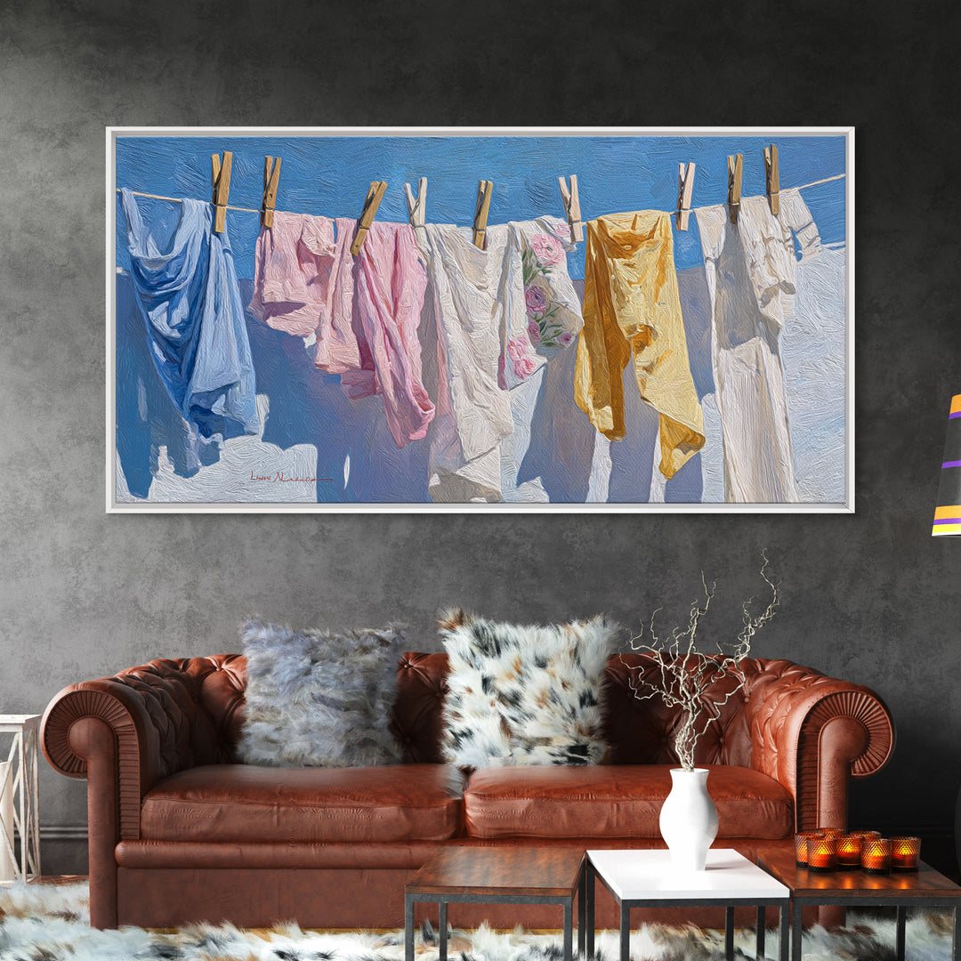 Clean Blue Water Ripple Abstraction Framed Canvas Print, Laundry Room Art, Wall Decor, Living Room Decor, Abstract Art, Clean, LRA-2x1-86