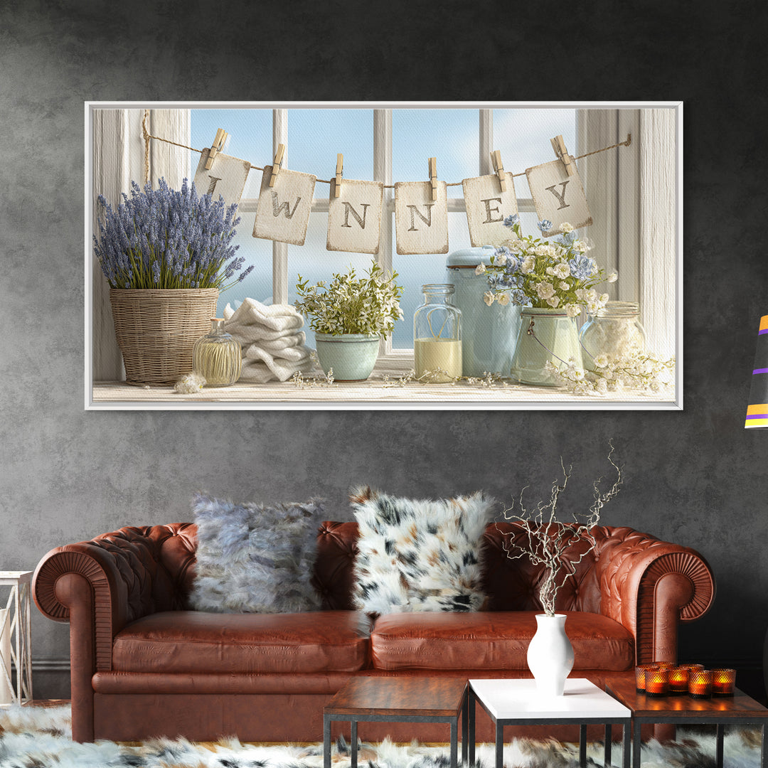 Farmhouse Laundry Sign Ornament Without Words Canvas Print, Laundry Room Art, Farmhouse Wall Art, Living Room Decor, Clean, LRA-2x1-87