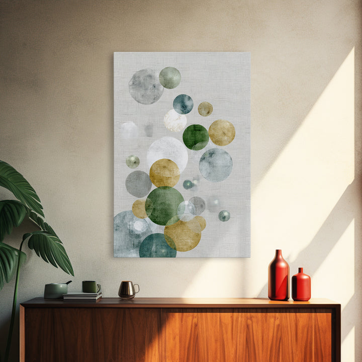 Soap Bubbles Rendered as Playful Abstract Circles Canvas Print, Laundry Room Art, Living Room Decor, Abstract Art, Clean, LRA-2x3-14