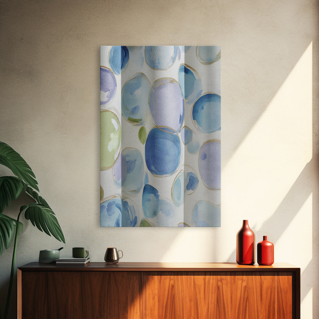 Soap Bubbles Rendered as Playful Abstract Circles Canvas Print, Laundry Room Art, Home Decor, Living Room Decor, Clean, LRA-2x3-38