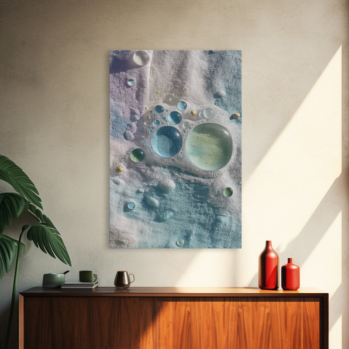 Abstract Suds and Bubbles Framed Canvas Print, Laundry Room Art, Printable Wall Art, Living Room Decor, Abstract Art, Clean, LRA-2x3-78