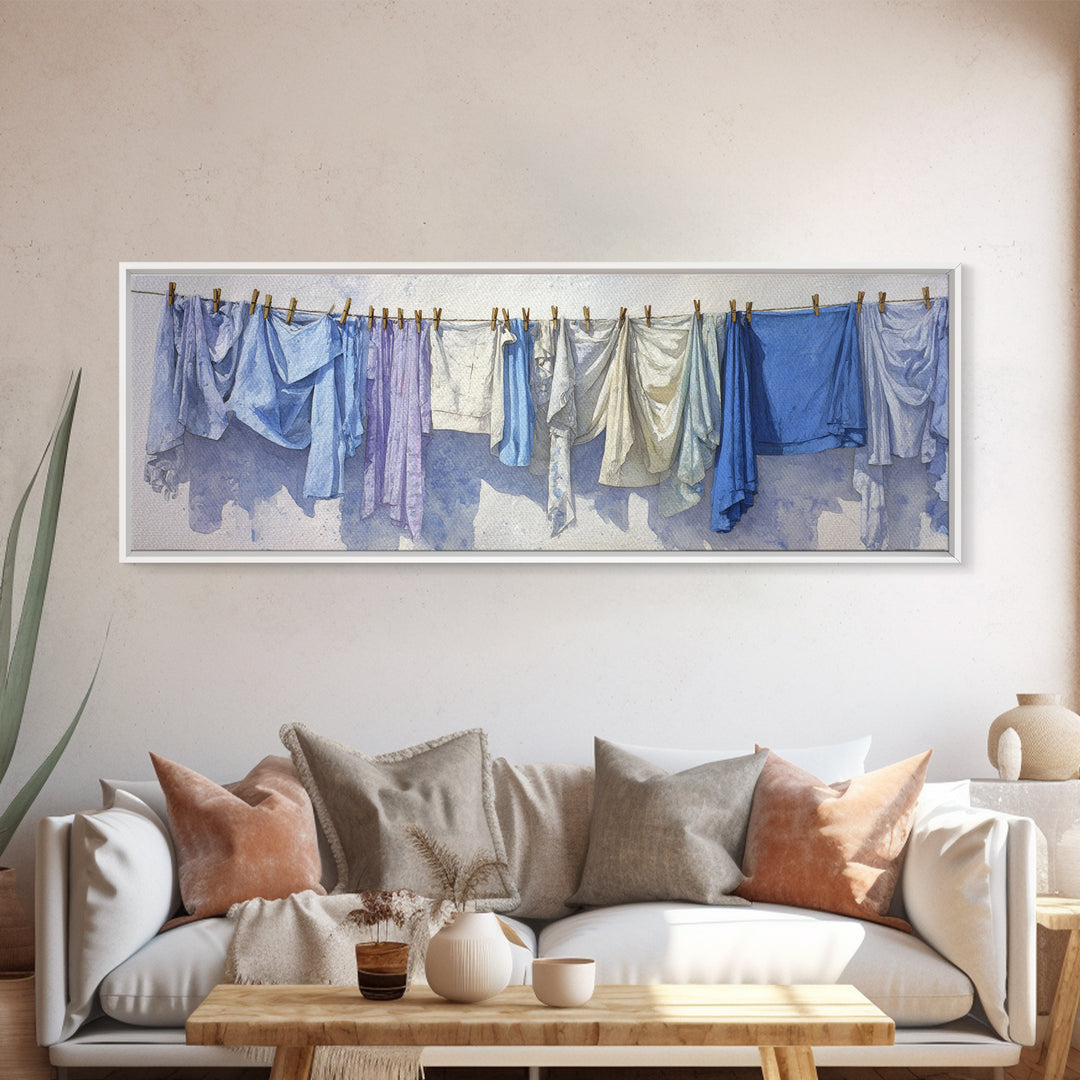 Linen Texture Abstract Canvas Print, Laundry Room Art, Modern Decor, Living Room Decor, Fine Art, Clean, Wall Decor, Painting, LRA-3x1-100