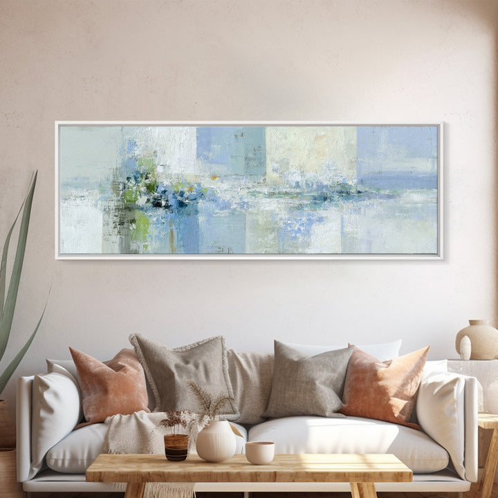 Linen Texture Abstract Framed Canvas Print, Laundry Room Art, Apartment Wall Art, Living Room Decor, Abstract Art, Clean, LRA-3x1-28