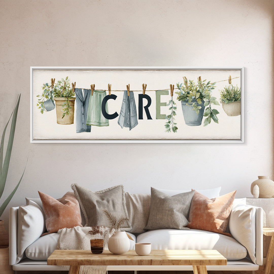 Farmhouse Laundry Sign Ornament Without Words Canvas Print, Laundry Room Art, Art Print, Living Room Decor, Fine Art, Clean, LRA-3x1-35