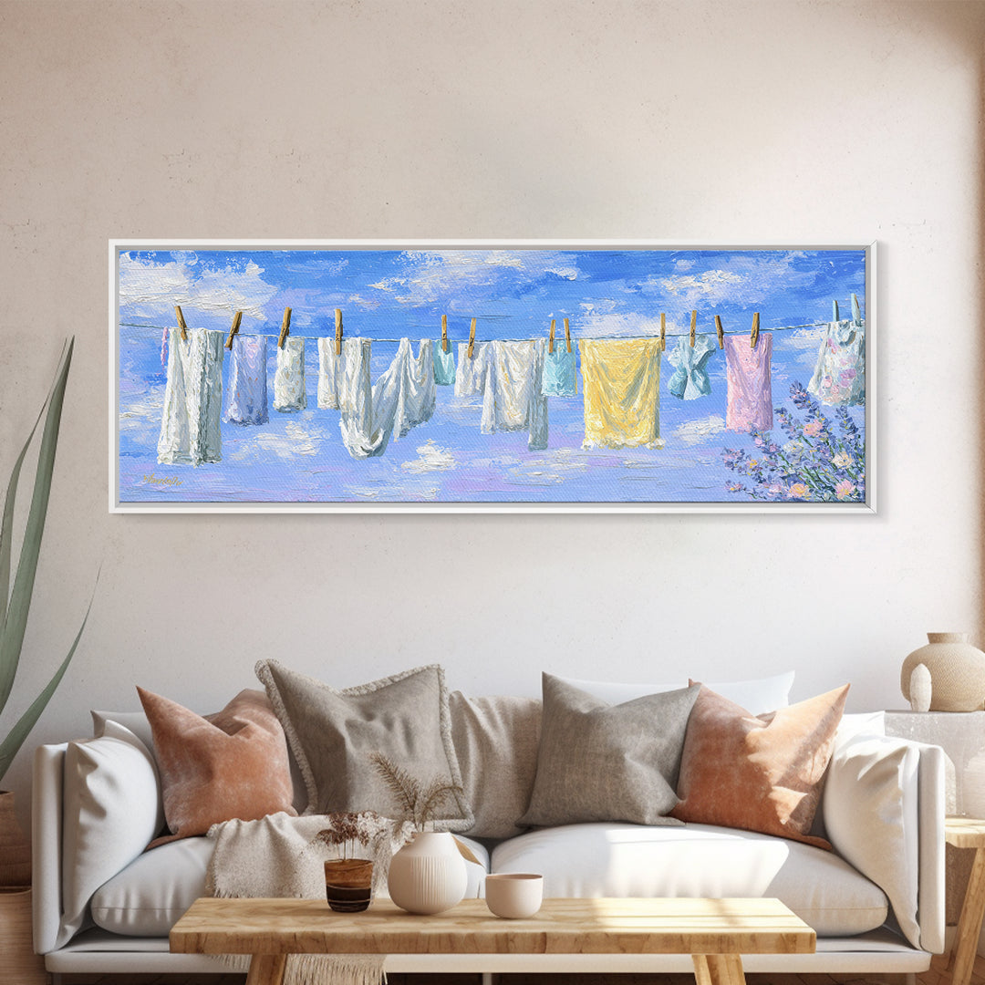 Washing Machine Icon Graphic Without Text Framed Canvas Print, Laundry Room Art, Retro Wall Art, Living Room Decor, LRA-3x1-74