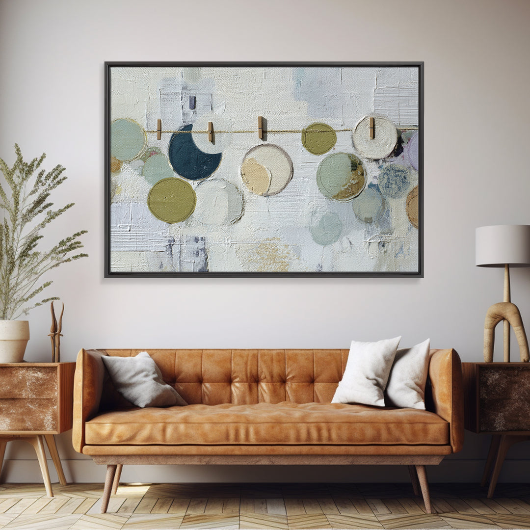 Soap Bubbles Rendered as Playful Abstract Circles Canvas Print, Laundry Room Art, Farmhouse Wall Decor, Living Room Decor, LRA-3x2-58