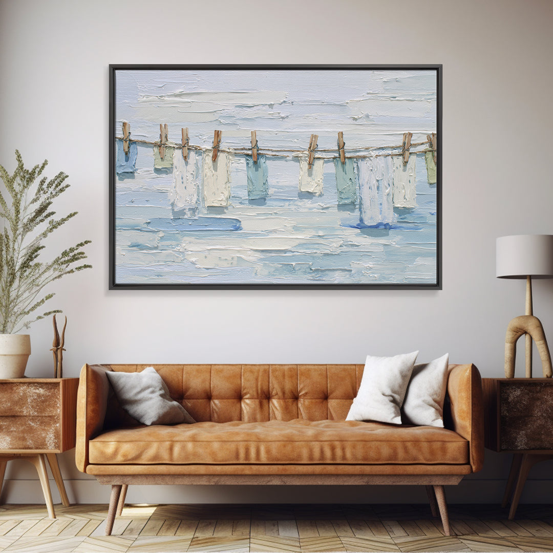 Clean Blue Water Ripple Abstraction Framed Canvas Print, Laundry Room Art, Wall Art Print, Living Room Decor, Abstract Art, LRA-3x2-70