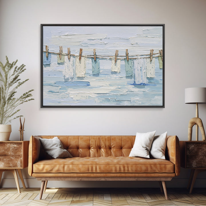 Clean Blue Water Ripple Abstraction Framed Canvas Print, Laundry Room Art, Wall Art Print, Living Room Decor, Abstract Art, LRA-3x2-70