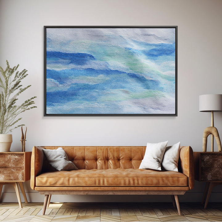 Clean Blue Water Ripple Abstraction Canvas Print, Laundry Room Art, Custom Wall Art, Living Room Decor, Fine Art, Clean, LRA-3x2-94