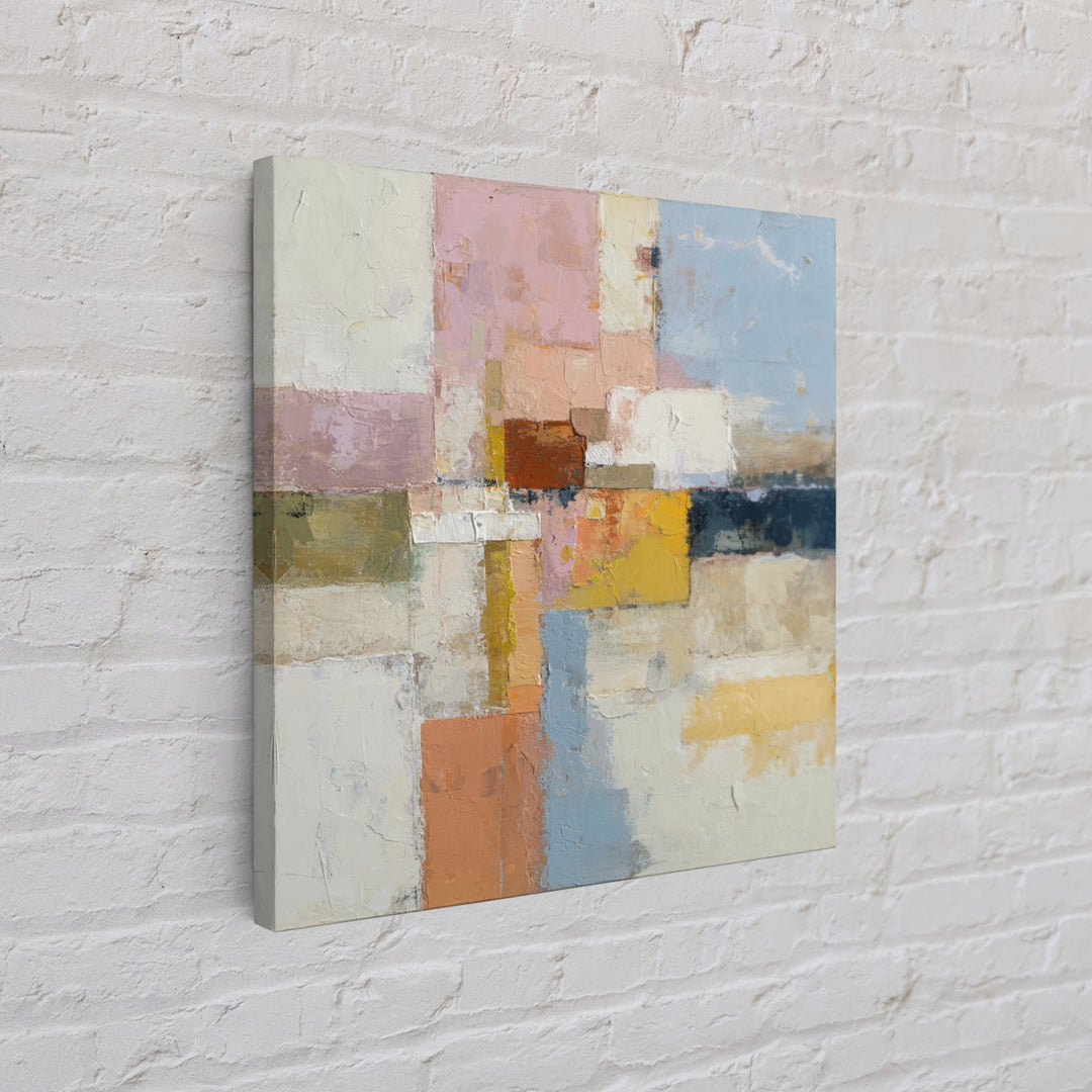 Warm Terra Cotta Abstract Landscape Canvas Print, Mediterranean Art, Digital Art Prints, Living Room Decor, Watercolor Art, MAR-1x1-14