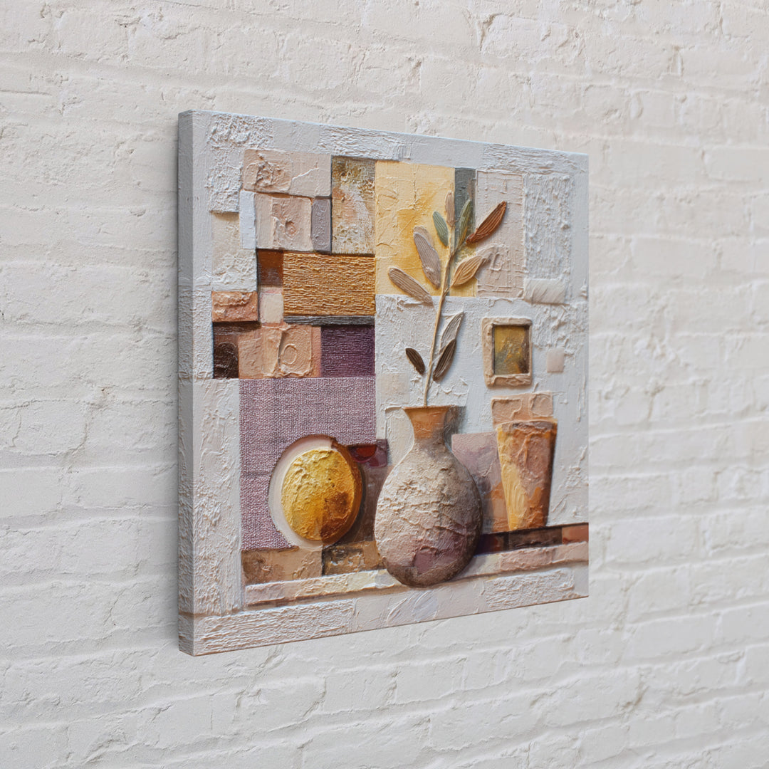 Warm Terra Cotta Abstract Landscape Canvas Print, Mediterranean Art, Living Room Art, Living Room Decor, Oil Painting, Azure, MAR-1x1-86