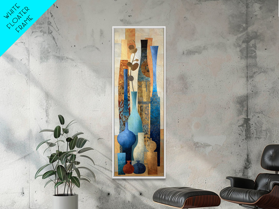 Warm Terra Cotta Abstract Landscape Canvas Print, Mediterranean Art, Watercolor Art, Living Room Decor, Fine Art, Azure, MAR-1x3-26