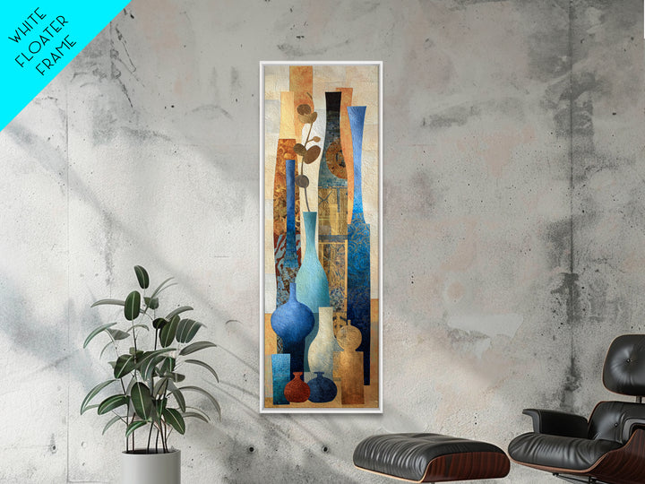 Warm Terra Cotta Abstract Landscape Canvas Print, Mediterranean Art, Watercolor Art, Living Room Decor, Fine Art, Azure, MAR-1x3-26