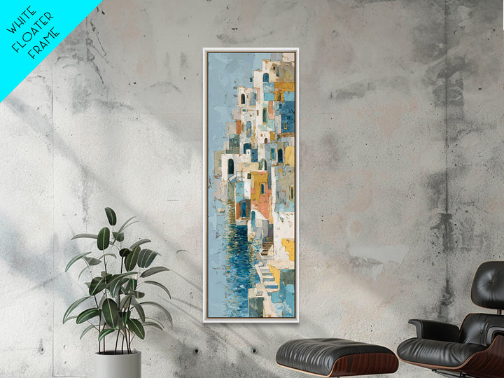 Coastal Cliffs with Sparkling Blue Water Canvas Print, Mediterranean Art, Neutral Decor, Living Room Decor, Fine Art, Azure, MAR-1x3-32