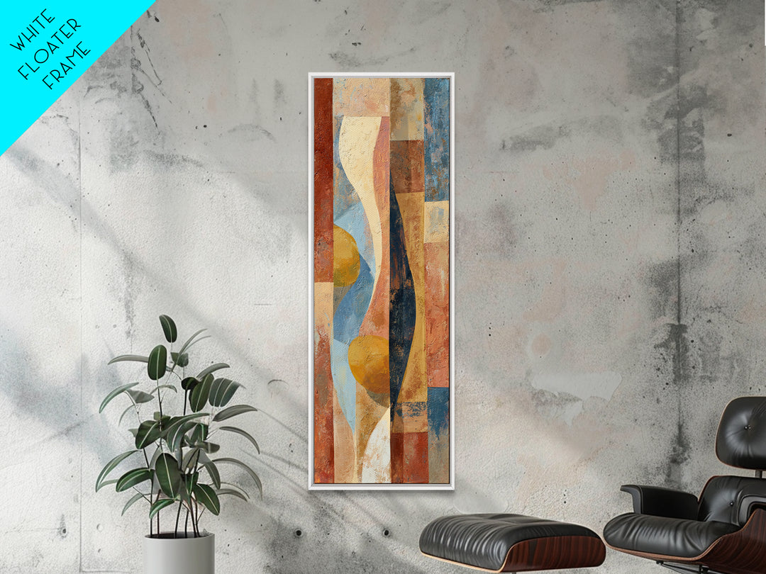 Olive Branch and Lemons on Terracotta Ground Canvas Print, Mediterranean Art, Beach Wall Art, Living Room Decor, Azure, MAR-1x3-38